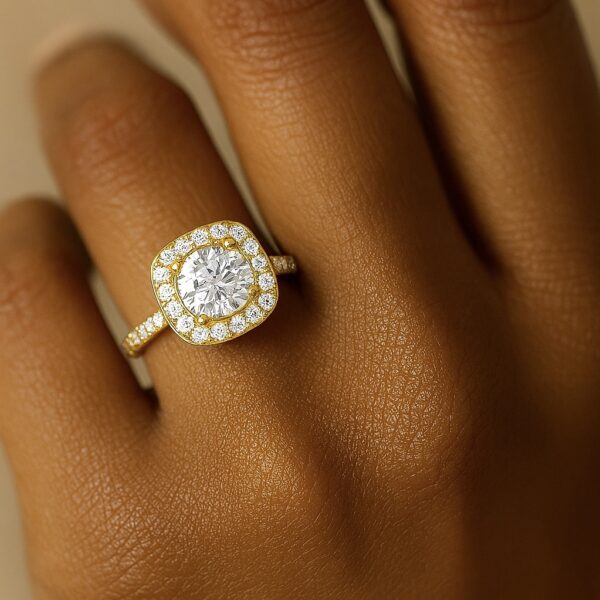 Aurora Cushion Halo Ring - Image 3