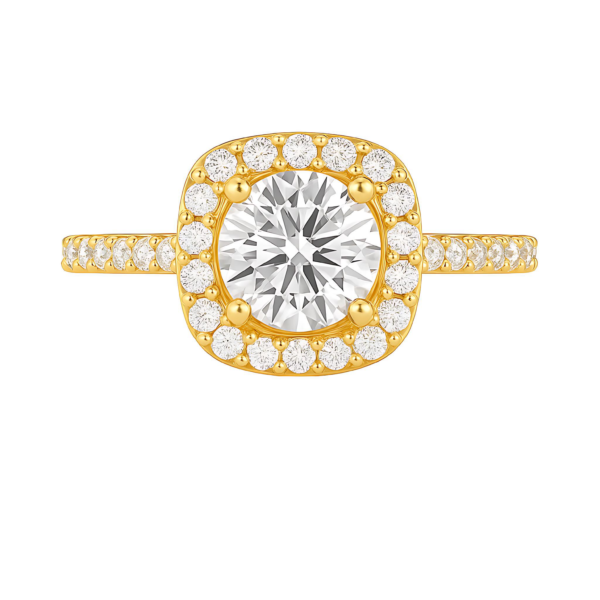 Aurora Cushion Halo Ring