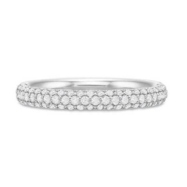 Elegant white gold eternity band with pavé stones from JogoJewel, crafted in Accra for Ghanaian weddings