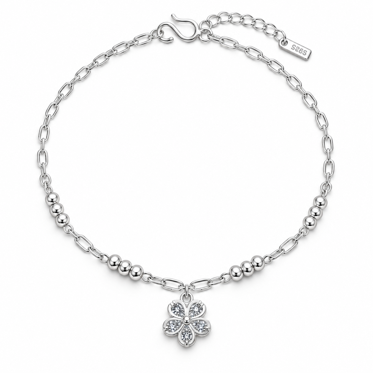 Silver Blossom Charm Bracelet